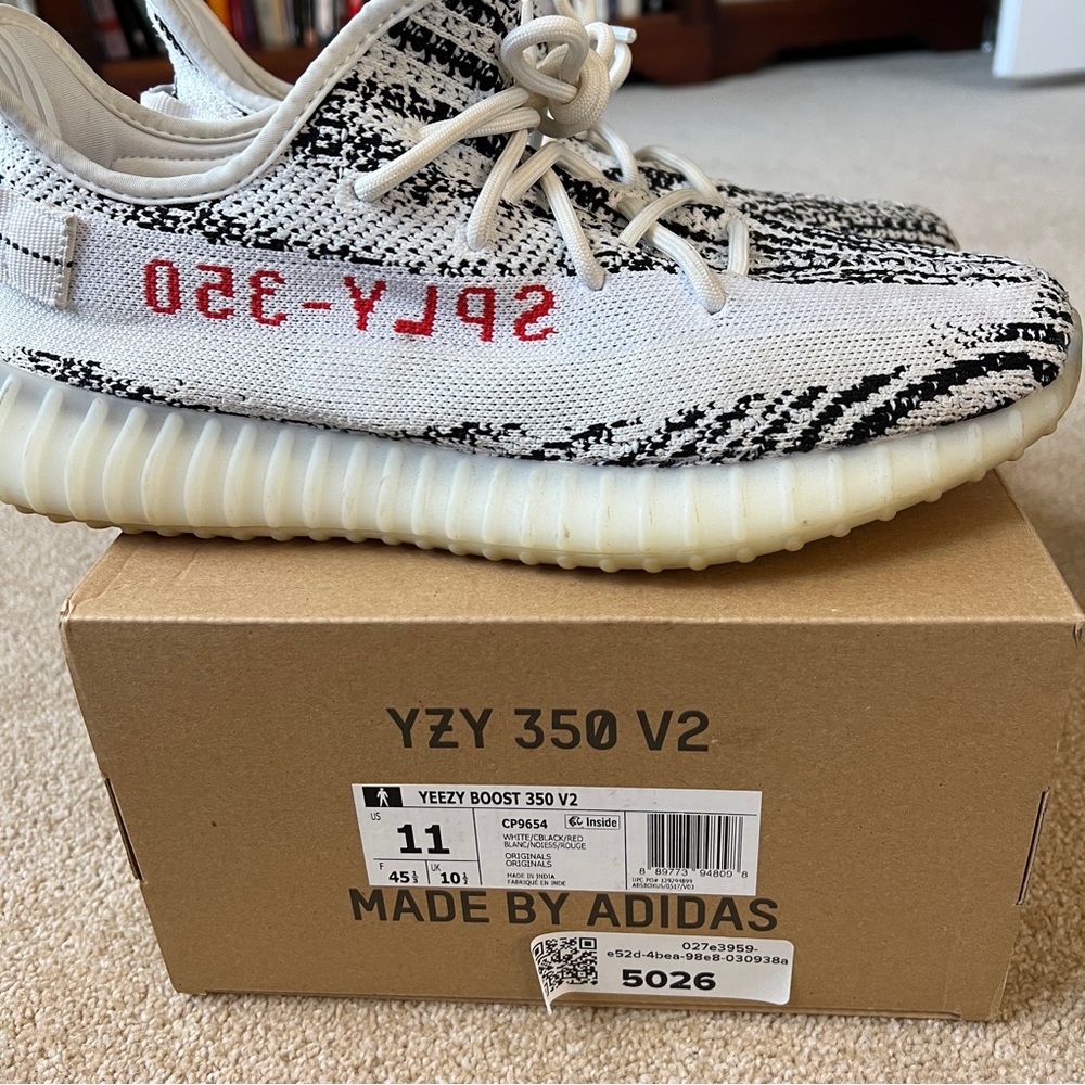 Adidas Yeezy Boost YZY 350 V2 Zebra size 11 with box. Good condition